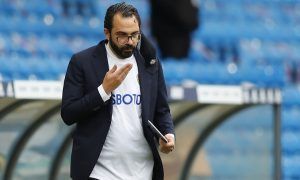 Leeds United transfer chief Victor Orta on the touchline