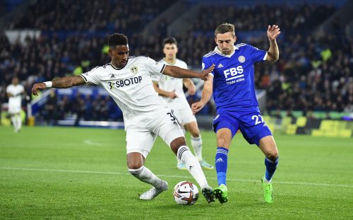 Junior Firpo playing for Leeds United