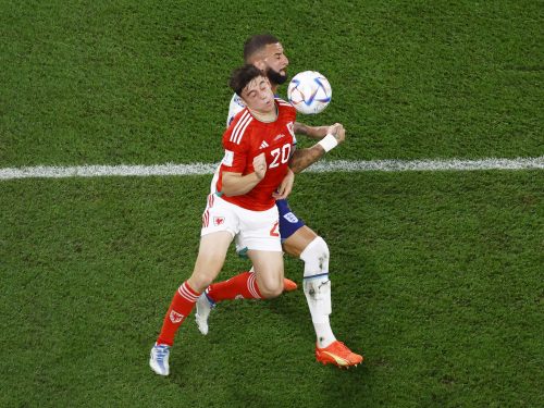 Daniel James in action for Wales