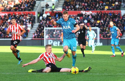 Dejan Kulusevski in action for Tottenham Hotspur