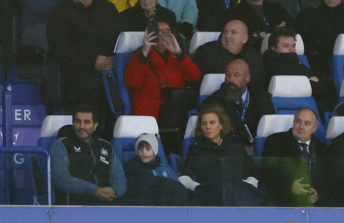 Mehrdad Ghodoussi, Amanda Staveley and Darren Eales watching Newcastle United