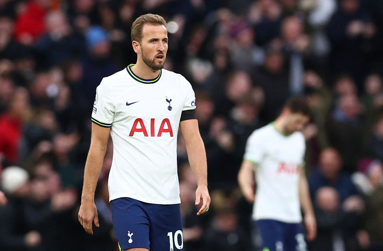 Tottenham Hotspur striker Harry Kane in action