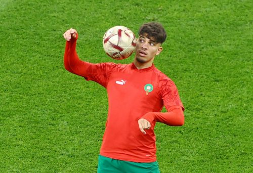Morocco's Abde Ezzalzouli in action at the 2022 World Cup