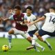 Aston Villa's Boubacar Kamara in action with Tottenham Hotspur's Son Heung-min and Ivan Perisic