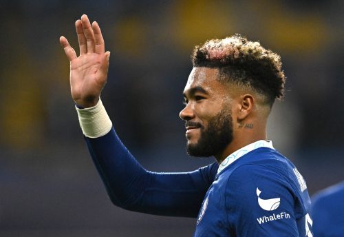 Chelsea's Reece James acknowledges fans after the match
