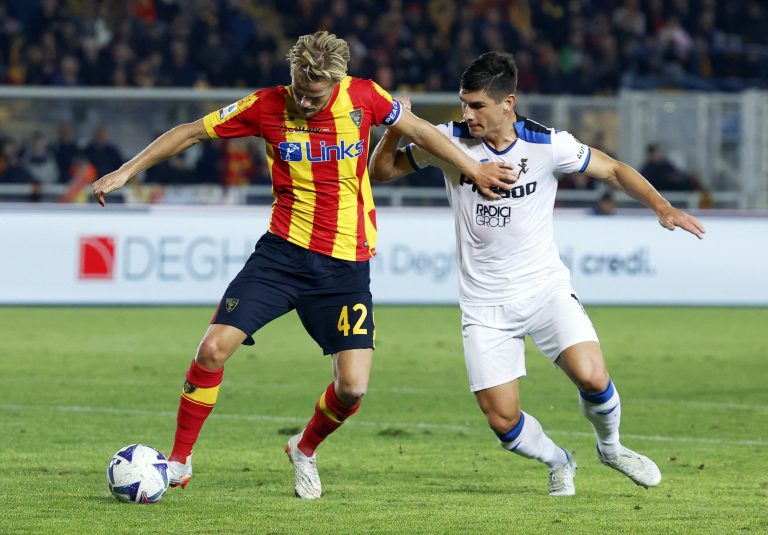 Lecce's Morten Hjulmand in action