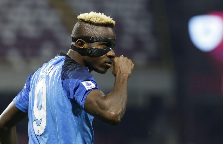 Napoli's Victor Osimhen celebrates scoring their second goal