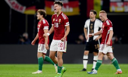 Milos Kerkez in action for Hungary