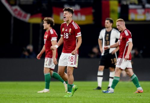 Milos Kerkez in action for Hungary