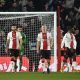 Southampton players look frustrated after conceding against Aston Villa
