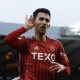 Aberdeen's Bojan Miovski celebrates scoring their first goal