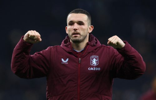 Aston Villa's John McGinn celebrates after the match