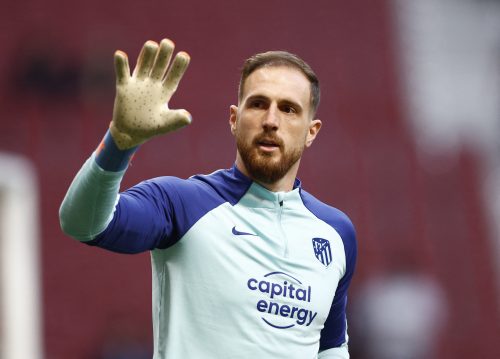 Atletico Madrid's Jan Oblak during the warm up before the match