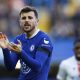 Chelsea's Mason Mount wears a black arm band in memory of former player Gianluca Vialli