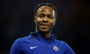 Chelsea's Raheem Sterling during the warm up before the match