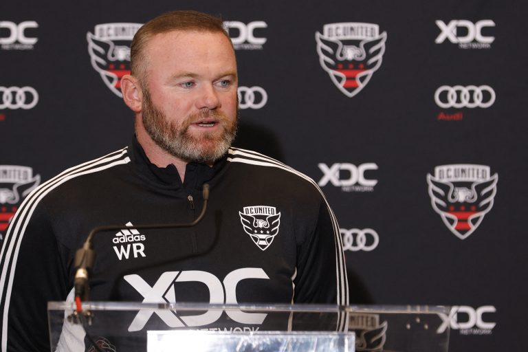 D.C. United new head coach Wayne Rooney speaks at an introductory press conference at Audi Field