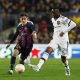 FC Barcelona's Gavi in action with Manchester United's Aaron Wan-Bissaka