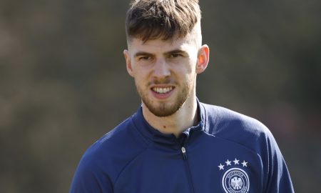 Germany's Anton Stach during training