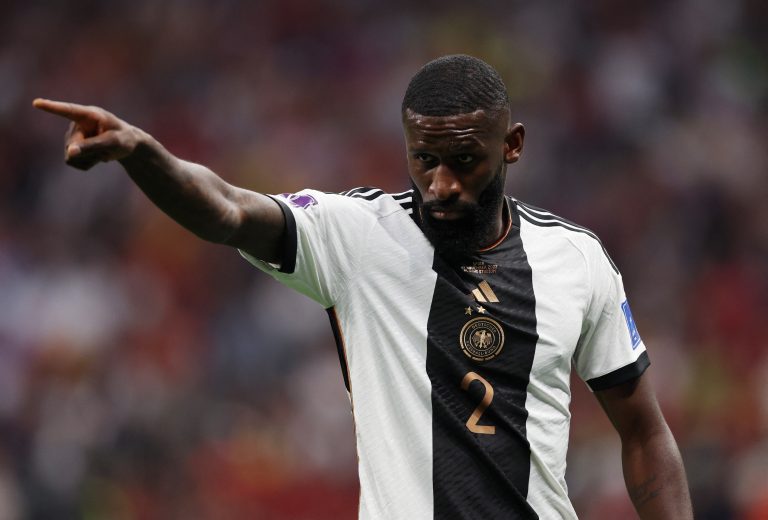 Germany's Antonio Rudiger reacts