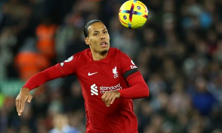 Liverpool's Virgil van Dijk in action
