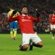 Manchester United's Anthony Martial celebrates scoring their first goal