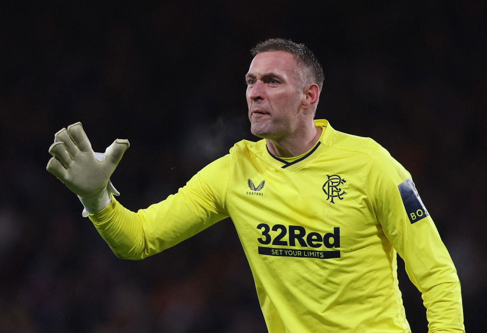 Rangers' Allan McGregor reacts