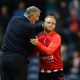 Sunderland manager Tony Mowbray with Alex Pritchard after the match
