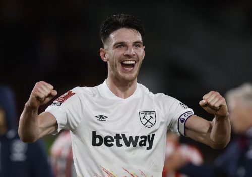 West Ham United's Declan Rice celebrates after the match