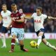 West Ham United's Tomas Soucek in action with Tottenham Hotspur's Oliver Skipp