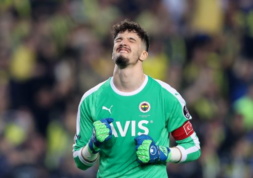 Tottenham transfer target Altay Bayindir in action for Fenerbache