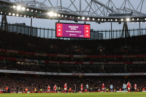 VAR decision during Arsenal v Brentford