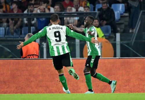 Tottenham transfer target Borja Iglesias in action for Real Betis