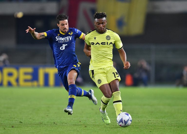 Tottenham youngster Destiny Udogie in action for Udinese