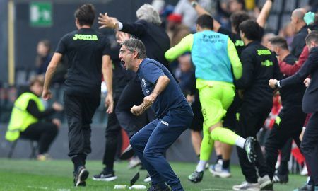 Ivan Juric celebrates for Torino against Udinese