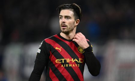 Man City star Jack Grealish in action against RB Leipzig