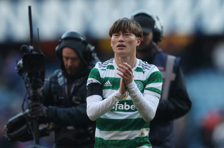 Kyogo-Furuhashi-applauds-the-Celtic-fans