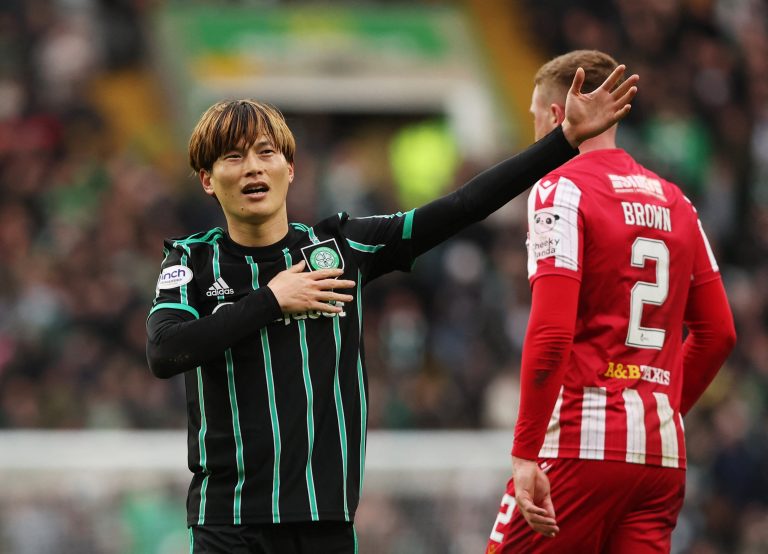 Kyogo-Furuhashi-celebrates-scoring-for-Celtic