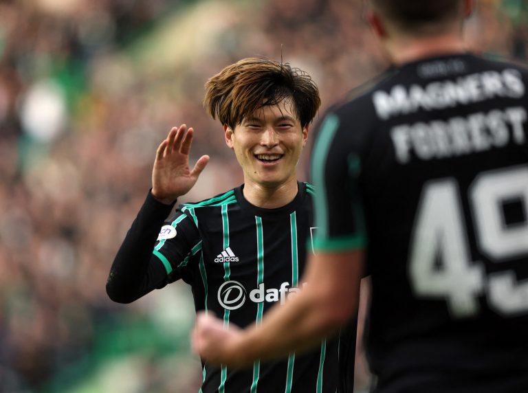 Kyogo-Furuhashi-celebrates-scoring-for-Celtic