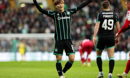 Kyogo-Furuhashi-celebrates-scoring-for-Celtic