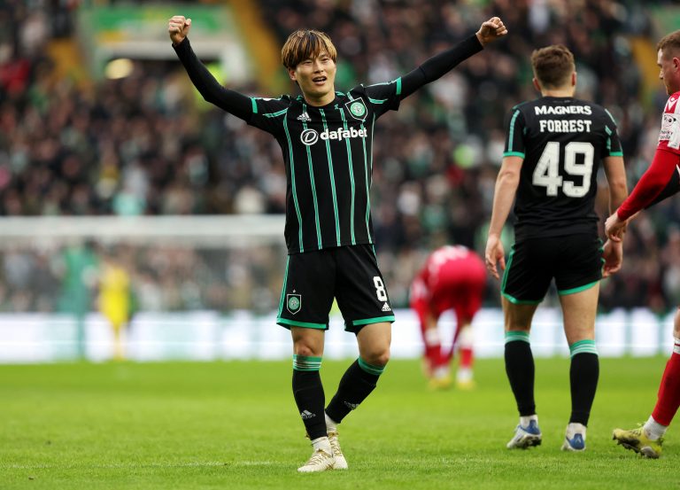 Kyogo-Furuhashi-celebrates-scoring-for-Celtic