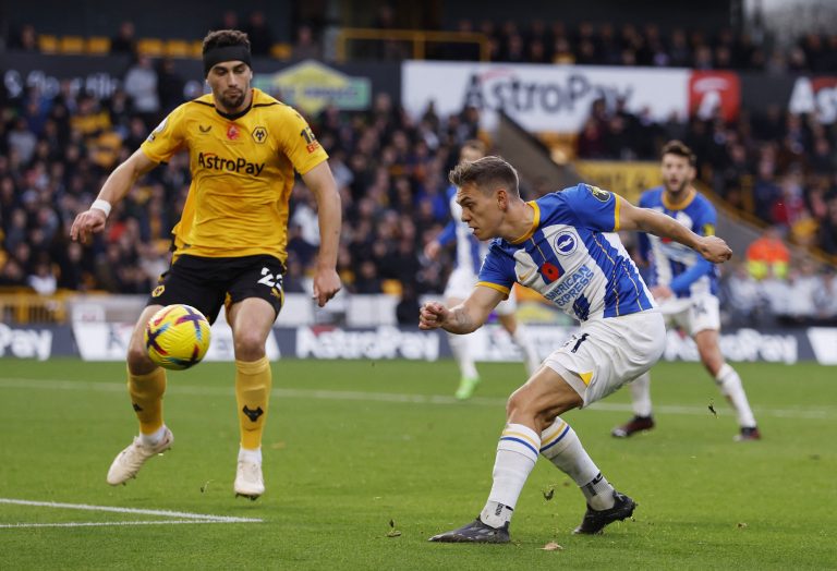 Newcastle transfer target Max Kilman in action for Wolves