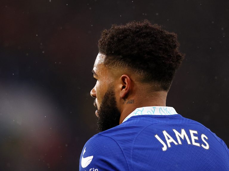 Chelsea star Reece James in action