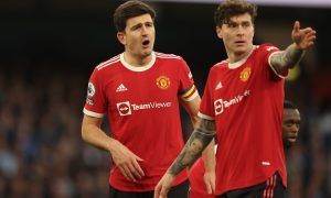 Manchester United's Harry Maguire and Victor Lindelof