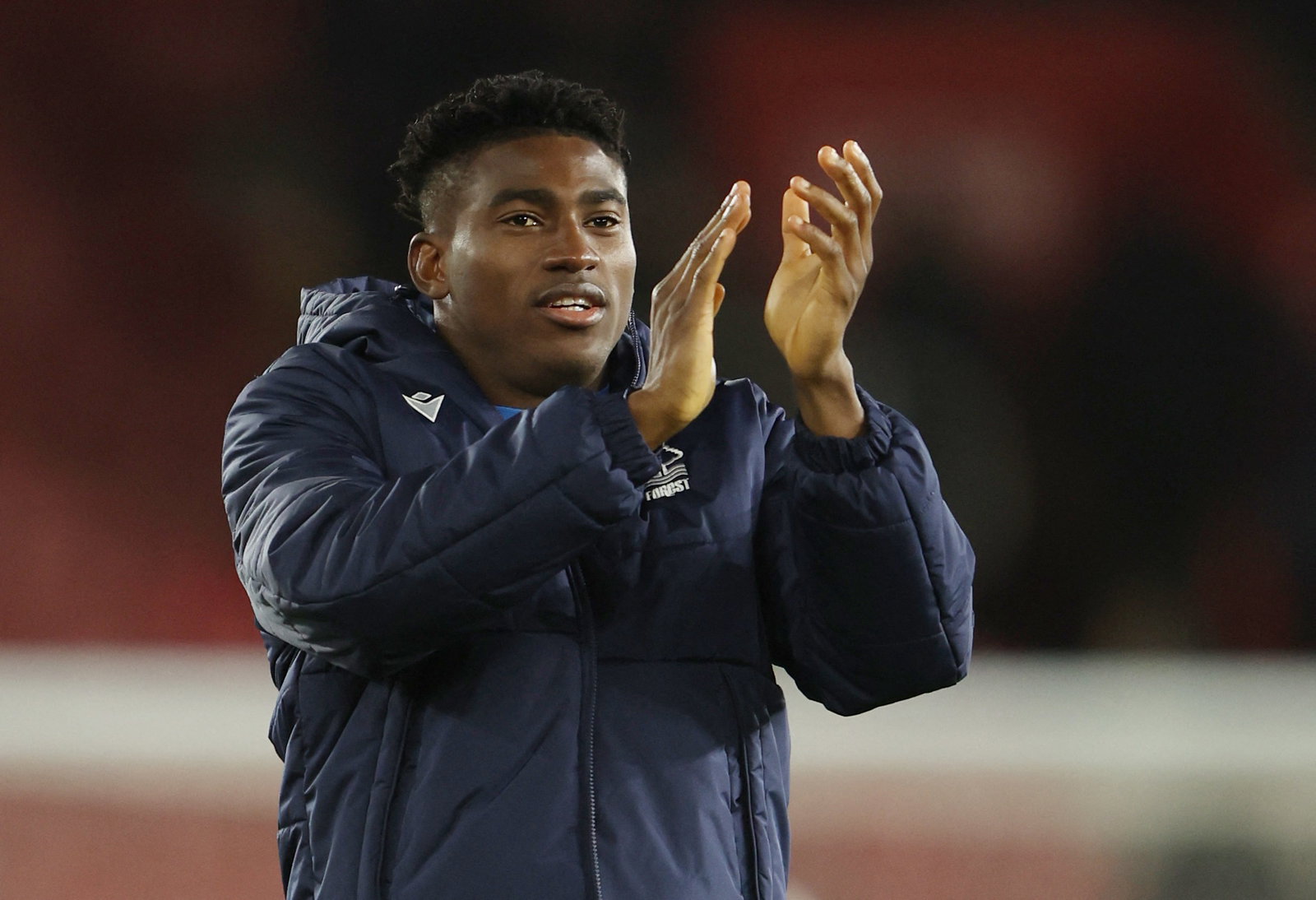 Nottingham Forest's Taiwo Awoniyi applauds fans after the match