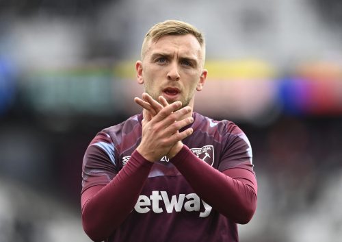West Ham United's Jarrod Bowen during the warm up before the match