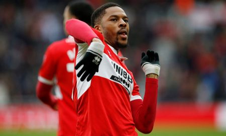 Middlesbrough's Chuba Akpom celebrates