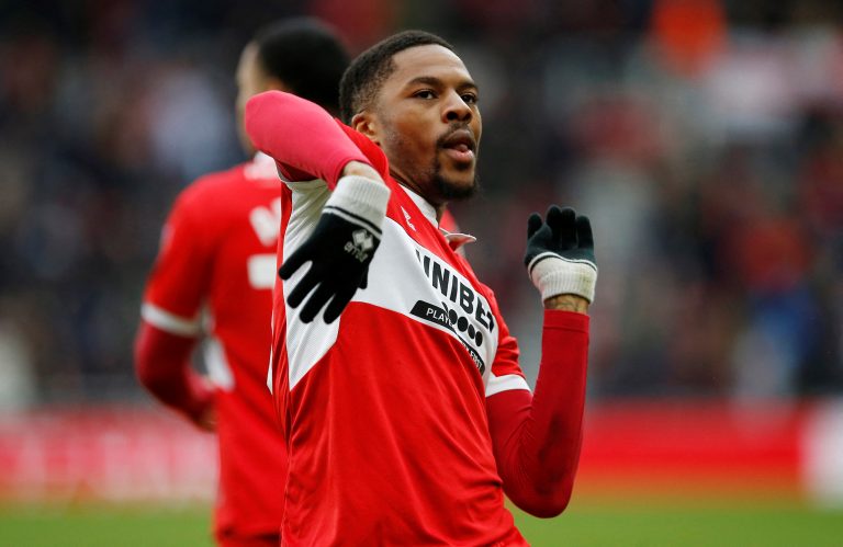 Middlesbrough's Chuba Akpom celebrates
