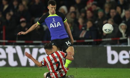 Tottenham star Ivan Perisic battles against Sheffield United