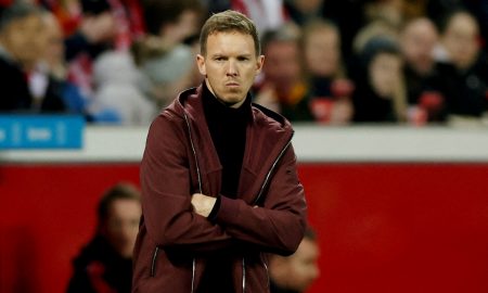 Julian Nagelsmann on the touchline for Bayern