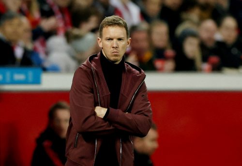 Julian Nagelsmann on the touchline for Bayern